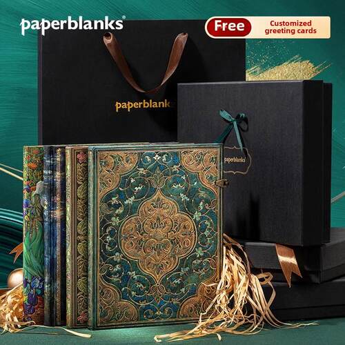 paperblanks佩兰克黑金礼盒笔记本本子文艺精致覆古生日礼物套装