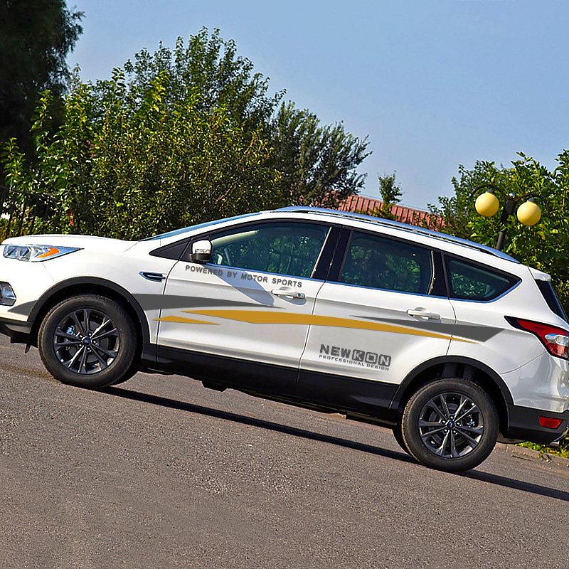 适用于经典福克斯划痕个性改装车贴车门车身贴拉花贴纸侧裙彩条贴