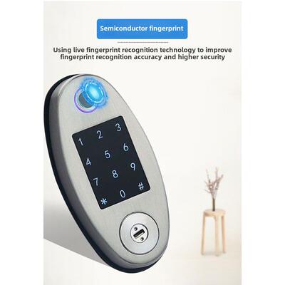 庭院双面指纹密码锁涂鸦智能门锁不锈钢户外防水C级防盗锁 电池盒