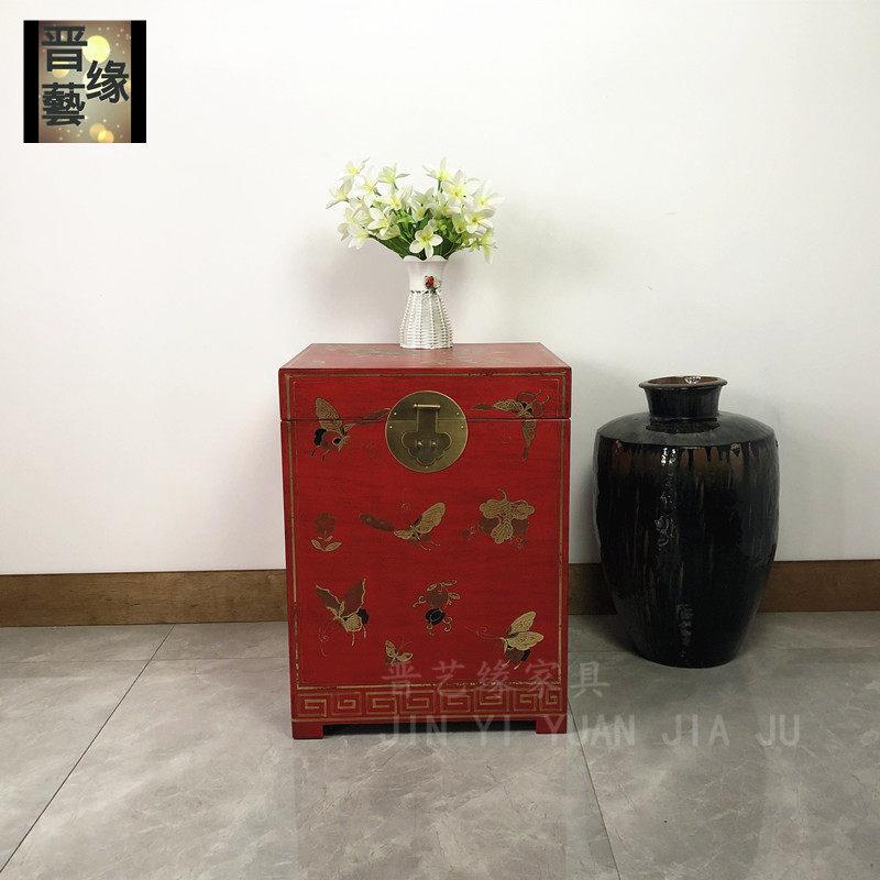 茶几中式做旧边几简约角几沙发边柜迷你小茶几实木沙发边柜床头柜
