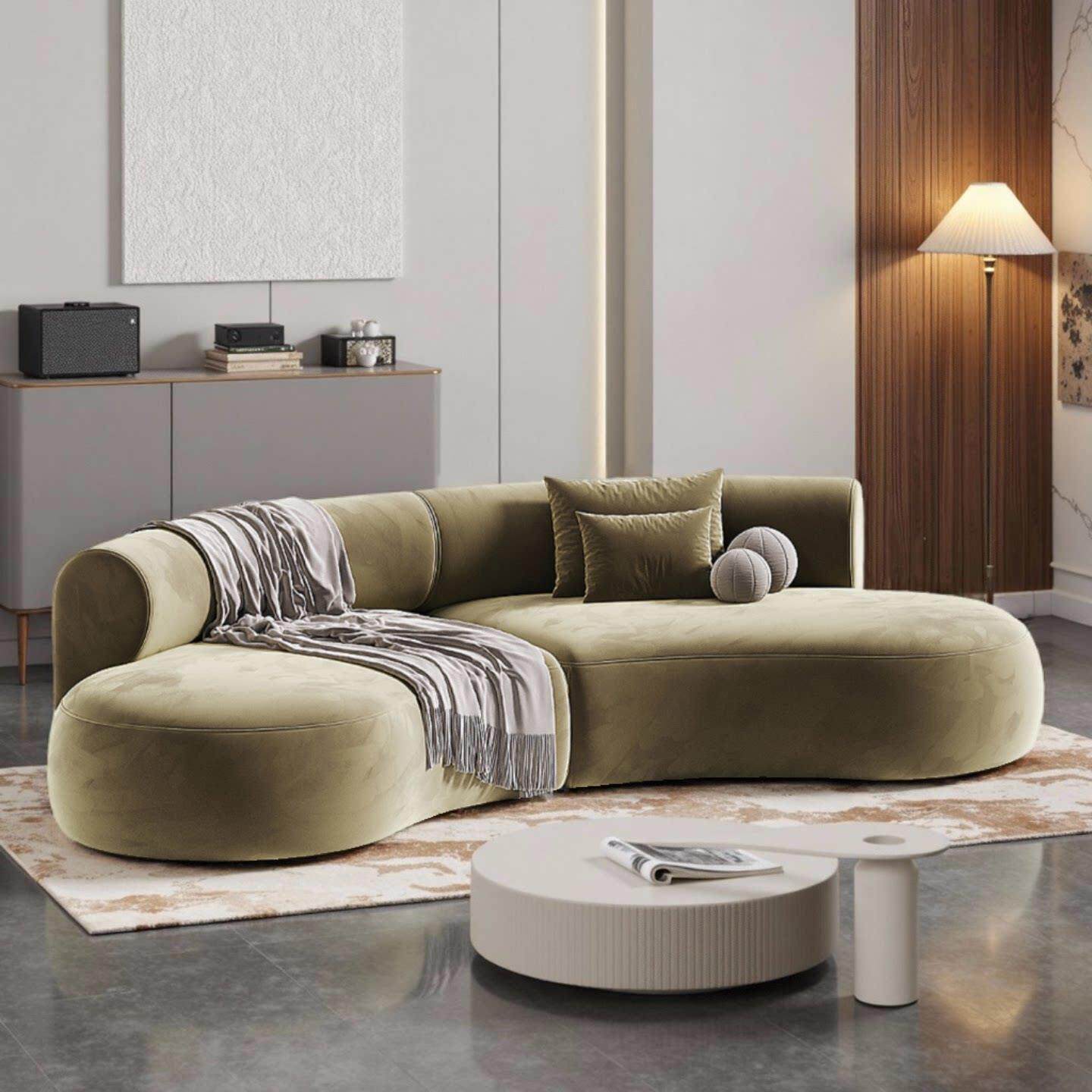 意式圆弧形沙发真皮布艺大厅休息区接待异形转角Melody音符沙发