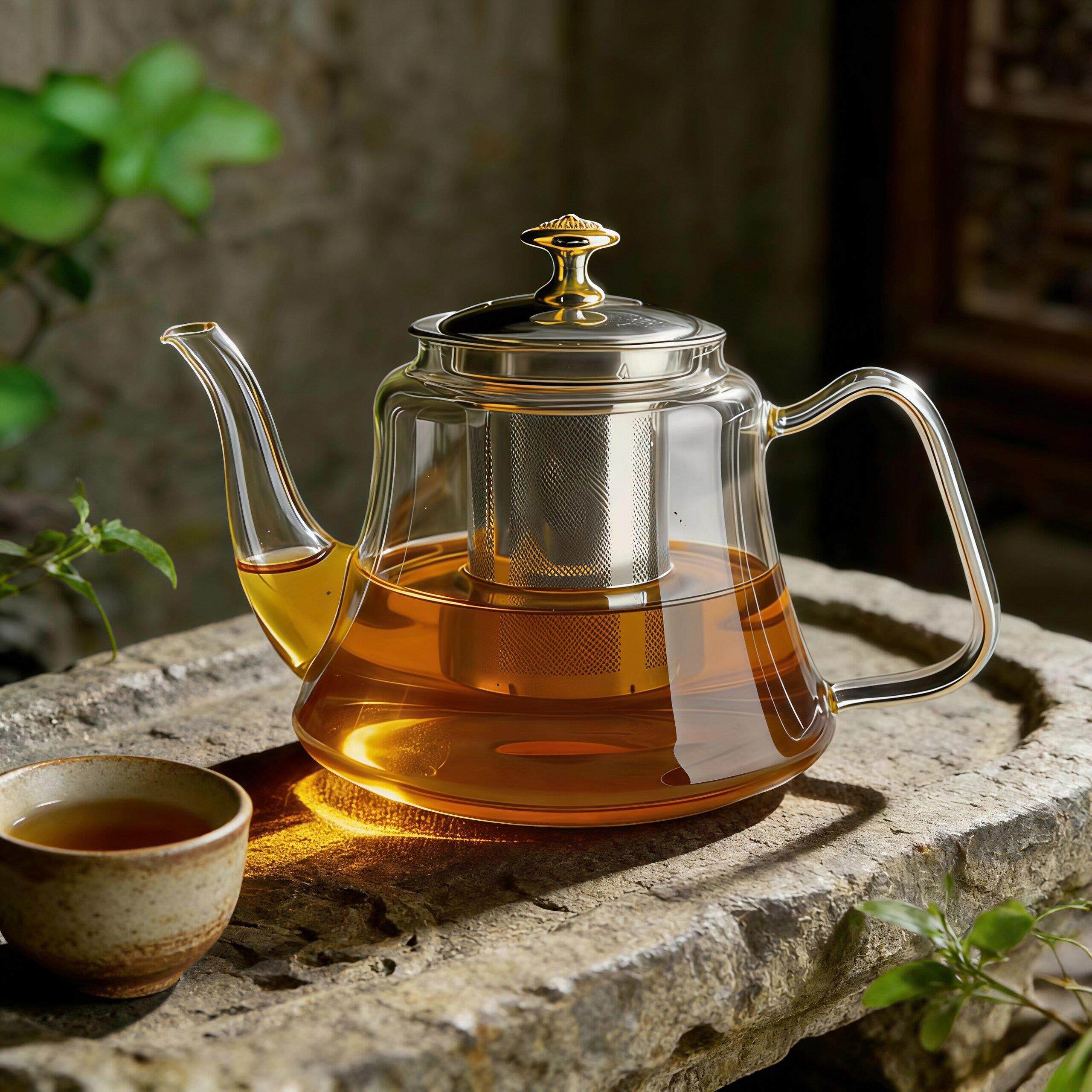 围炉玻璃茶壶家用过滤泡茶壶大容量水壶耐热玻璃壶花茶红茶具套装