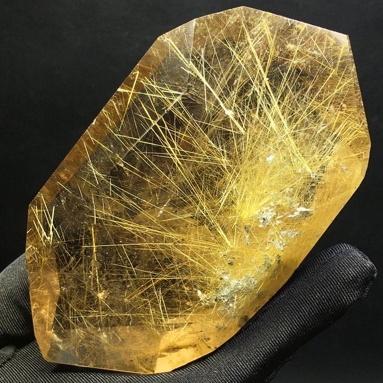 天然水晶金发晶随形钛晶铜顺发彩虹多面体把玩家居客厅办公桌摆件