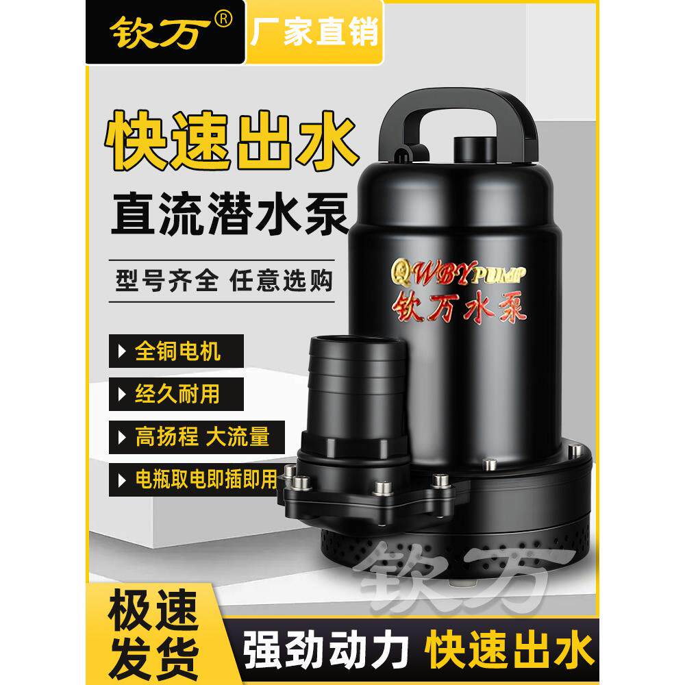高扬程直流潜水泵48V60V72V电动车抽水机大流量12V24V电瓶抽水泵