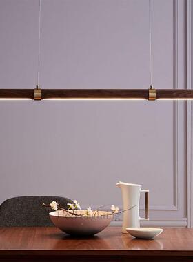 北欧极简长条餐26142厅灯吊创意术古中国风艺茶室书桌仿木艺新中