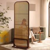 实木屏风中式 杂志 藤编风隔断入屏户遮挡关移动复置26433古法玄式