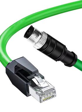 M12相转网R4J5工业机线高柔屏蔽超六MAR类无氧铜耐高温拖链防水网