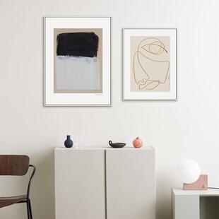 黑白默想欧黑白QB202207客厅北多联组合室文艺人物卧挂画工画作室