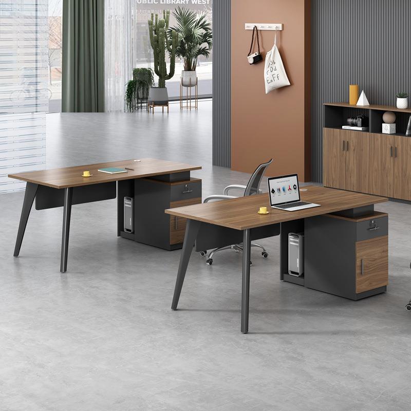 1.4米经理办公桌简约现代1.2米职员桌椅组合单人小型员工位带抽屉