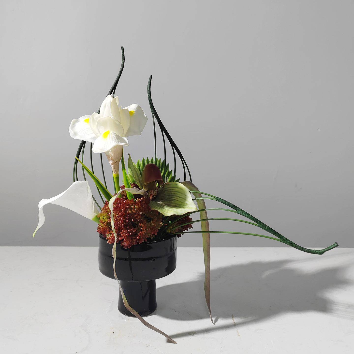 现代轻奢酒店小桌花仿真花餐桌花摆花高端茶几样板房装饰创意摆件