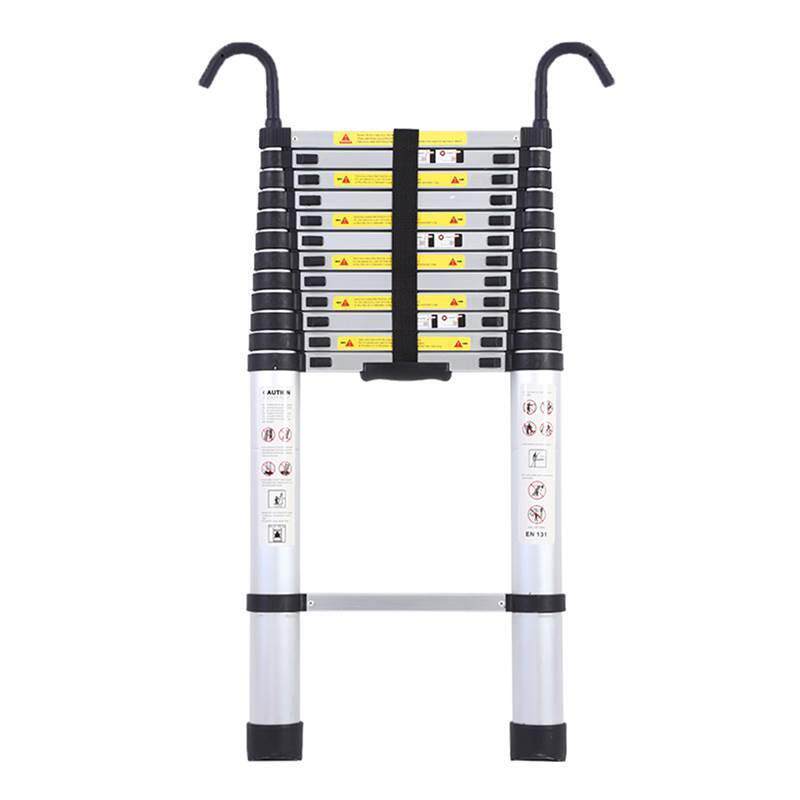 伸缩梯子家用带钩折叠加厚铝合金楼梯阁楼梯直5米升降加粗不锈钢