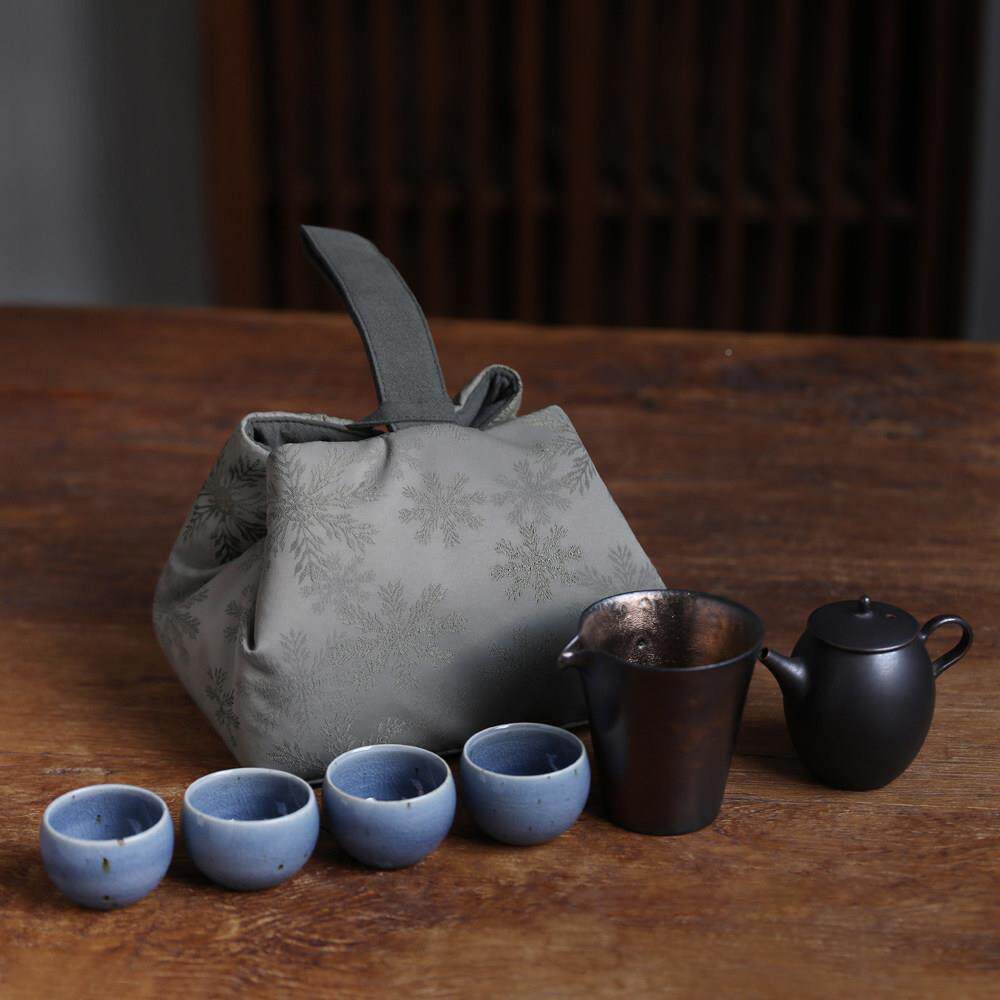 春泥手工艺织收纳ZED锦旅包行可携式茶艺包盖碗茶壶茶杯收纳袋布