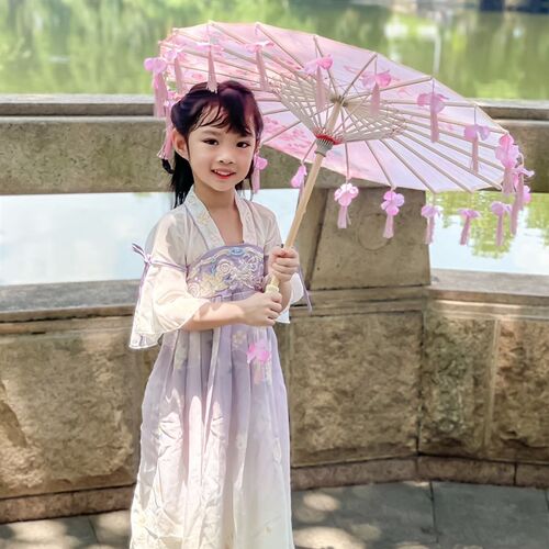 小号儿童油纸伞花瓣旗袍汉服走秀演出表演道具防晒男女新中式古典