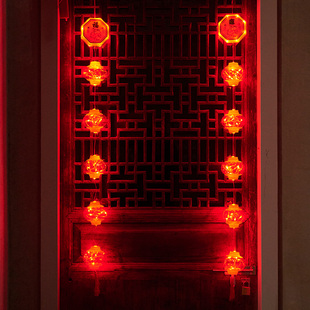 春节挂灯电池款发光红灯笼装饰灯小彩灯闪灯灯串过年家用阳台新年