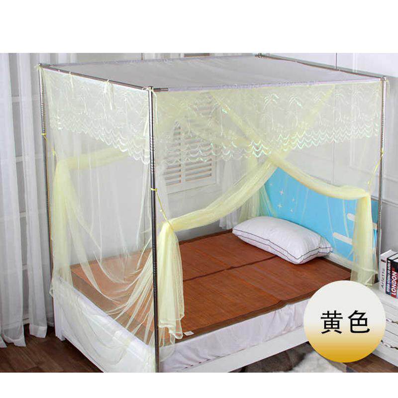 蚊帐家用公主风老式双门落地方防尘绣特布支架顶不钢密宫廷蚊帐