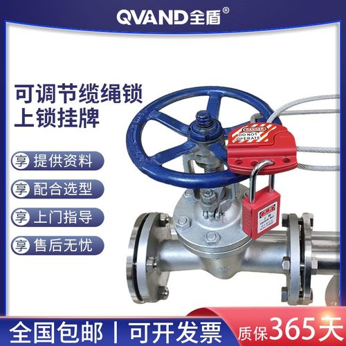 QVAND全盾 可调节缆绳锁万用钢丝工业门线缆锁设备安全锁定装置