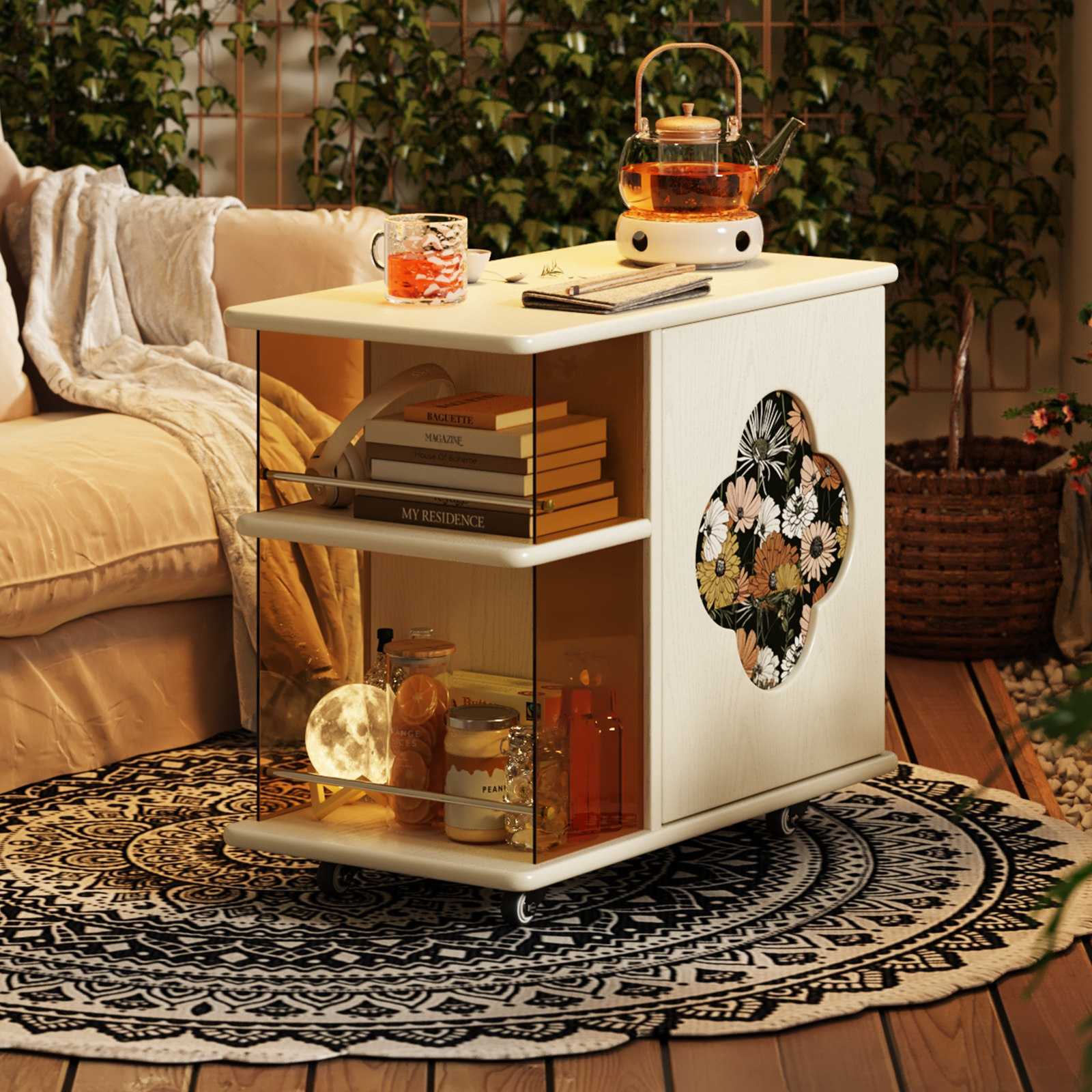 实木移动边几沙发边柜侧柜客厅移动小推车小户型茶几柜床头置物架,住宅家具,移动边几/推车,淘宝优惠券,粉丝福利购,淘宝优惠卷