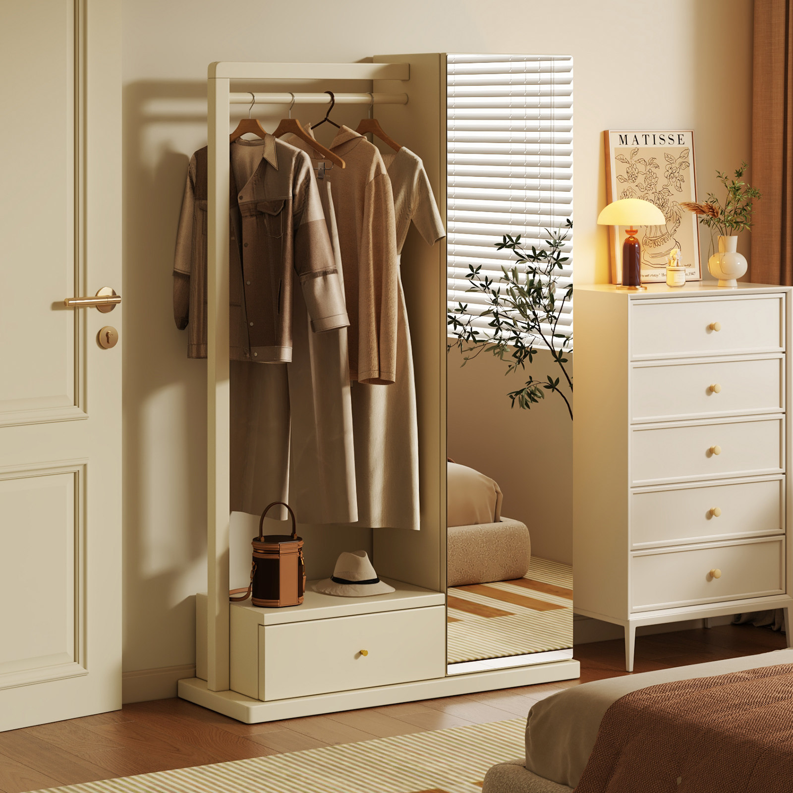 家用鞋柜家用靠墙全身镜玄关多层一体储物收纳柜实木大容量挂衣架,住宅家具,衣挂一体镜,淘宝优惠券,粉丝福利购,淘宝优惠卷
