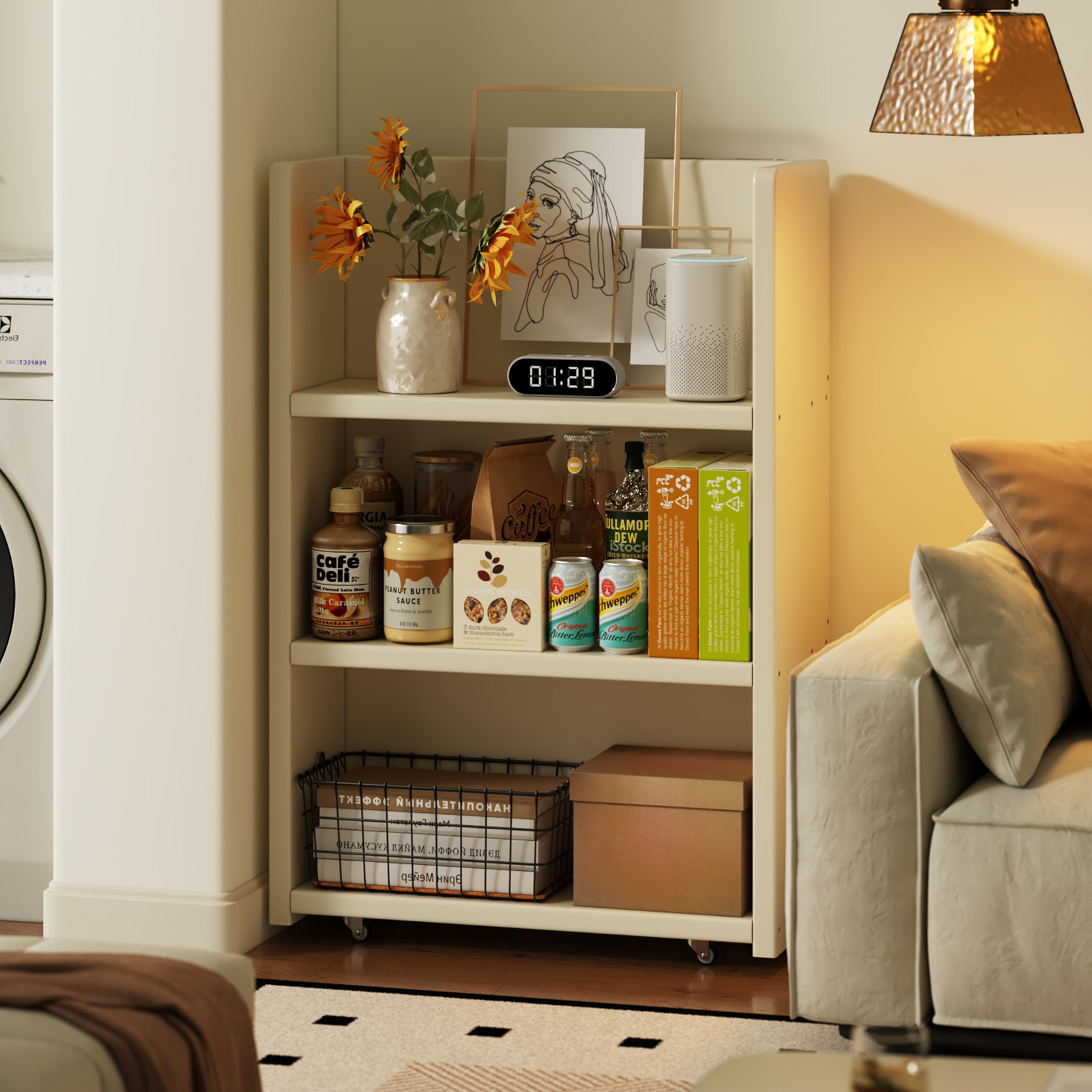 沙发边几可移动置物架客厅卧室多层书架储物架小户型多功能小推车,住宅家具,移动边几/推车,淘宝优惠券,粉丝福利购,淘宝优惠卷