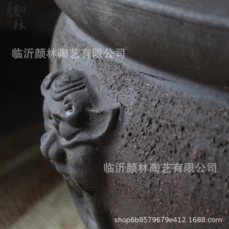 紫大缸花盆水盆养庭院大QLM缸透气盆砂陶缸陶盆盆大口大径花盆土