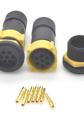 M25-7P塑胶防水连接器 30A电流冷压航空插头