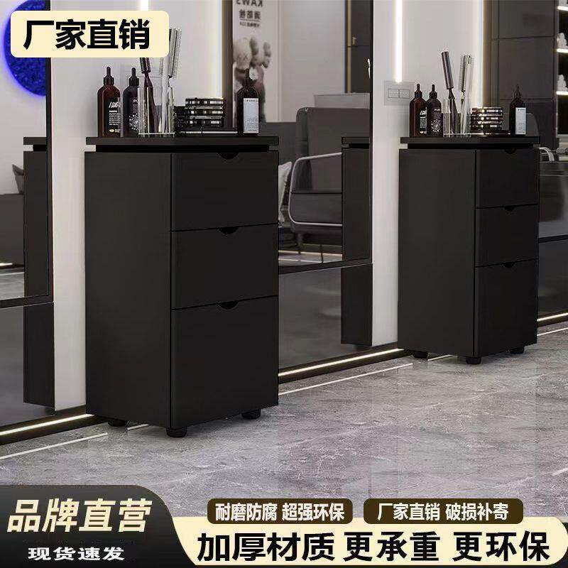 新款理店工车柜高咨询客服档发廊柜子移动推免安装移动实具木储发