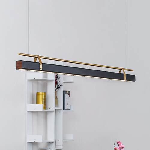 289现简约代高显指餐厅吊灯个性轻吧台茶室办公一字长条奢极简室