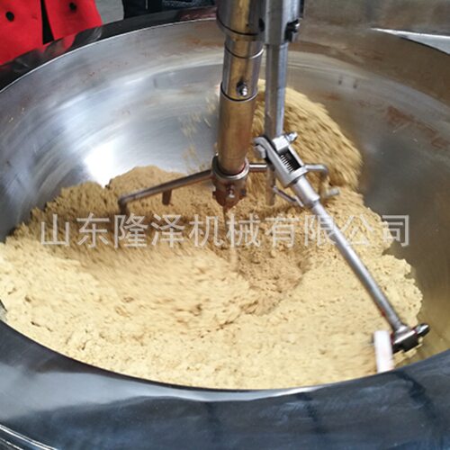 隆泽电磁加热面粉炒锅  电磁炒锅炒油茶面  自动搅拌面粉炒制设备