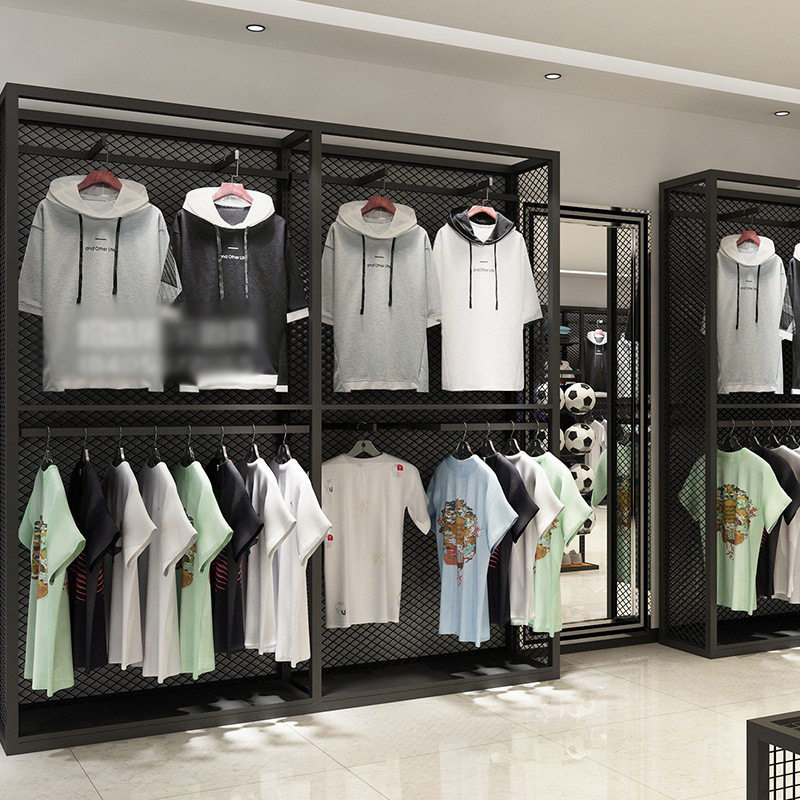运动户外服装店展示架落地式男装货架陈列柜商场高档休闲衣服架子