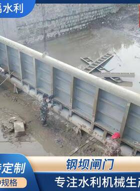 厂家供应钢坝闸门景观页钢合大型水880坝河道底库横轴液压翻板闸