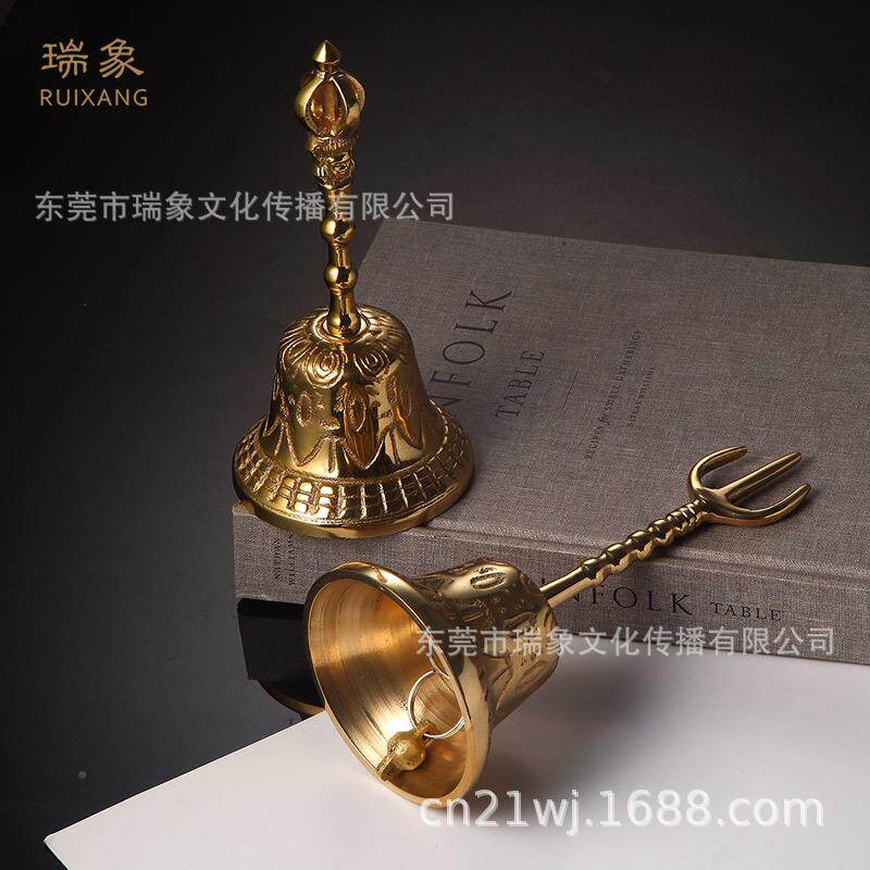 黄三铜三铃叉用铃1088手摇清铃铛铜铃铛品帝钟法铃