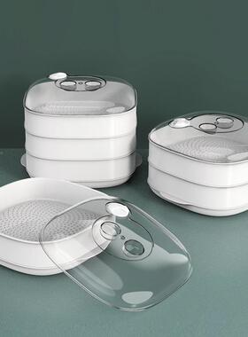 微炉蒸笼器皿子加热波包头加厚耐高温带盖家用蒸盒馒蒸百QHF汉喆