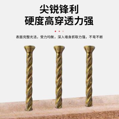 防松丝麻花钉托盘环纹钉螺纹地板钉骨钉铁钉木钉龙子搓4040-100-1