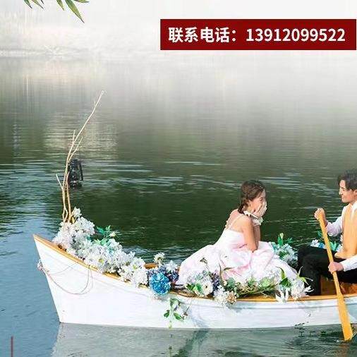 古具木船欧式尖头船景装观饰帆船公F958H6J6道园观光手划船摄影仿