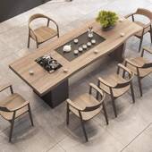 现代简约实茶桌台椅茶FED盘一体小户型喝茶茶桌木组合客厅茶几