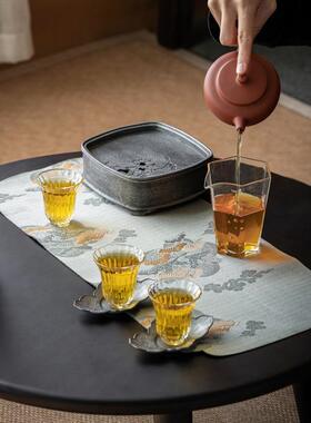 织锦云松泡茶席IZF小中式茶旗茶布号家用防水纤干维茶垫茶道零配