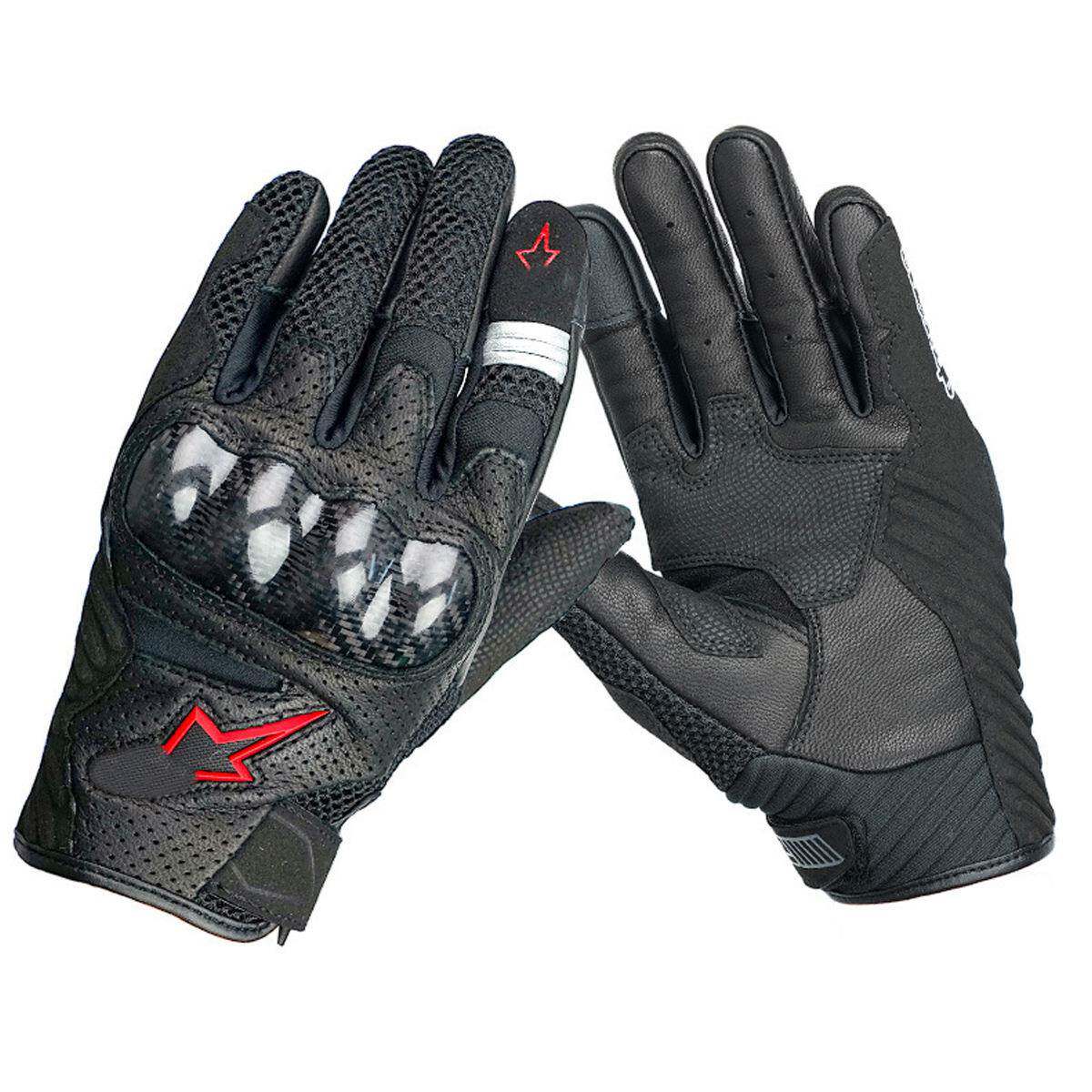 a星摔摩托骑行气手套车碳纤维防网眼透R-H0011可触屏手套