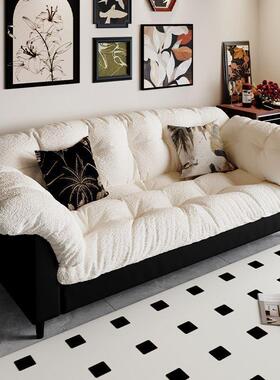 布艺沙出发客厅22HCB5新款小型租房屋奶油风双三人位0直排简易户