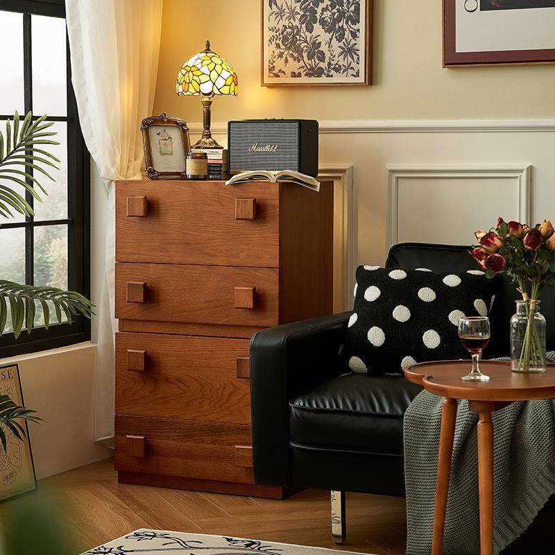 法式卡门柜中古电视柜实木客厅靠墙沙发边柜卧室床尾储物柜斗柜