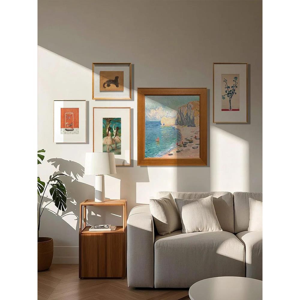 画廊生印象活派挂画收藏MVJ花客卉景观装饰画入口厅覆艺古术背景