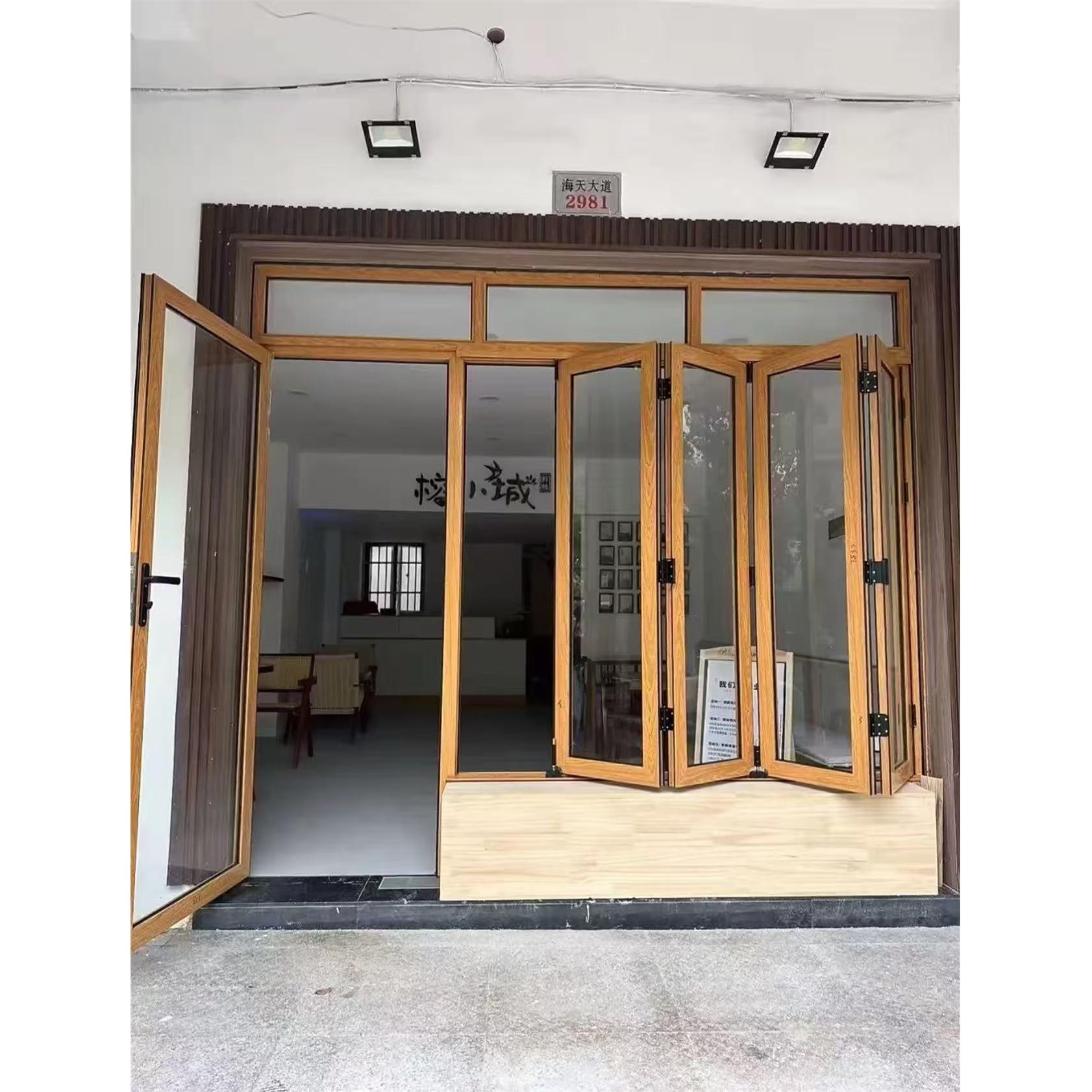 铝合金推拉窗上下折叠窗左右折叠门窗平开门咖啡奶茶店外卖出餐口