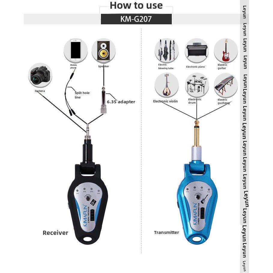 2025新型Kimafun无线收发器电动吹管电鼓电钢电吉他通用