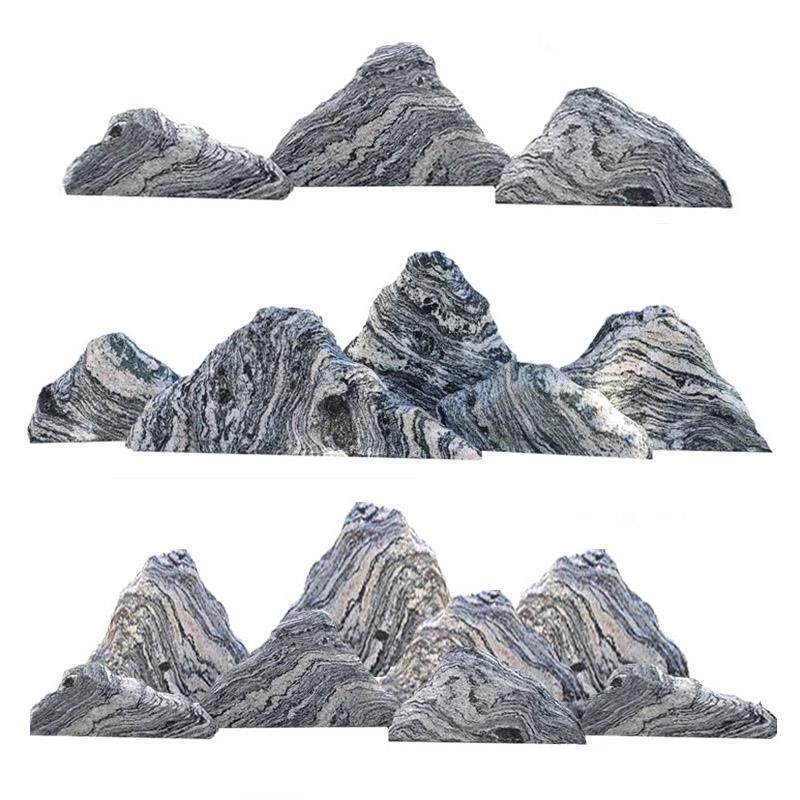 天然雪浪石切片组合景观石风景石小假山石头枯山水庭院造景摆件