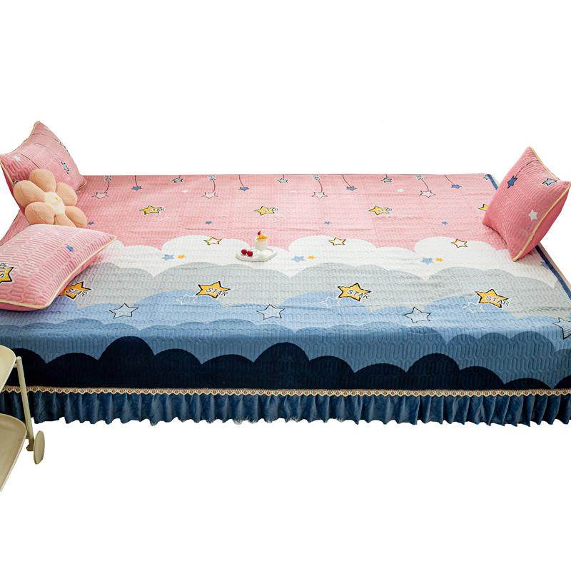 奶网红榻榻床米床盖单件牛定绒炕盖冬季加厚20230922防滑东北大炕