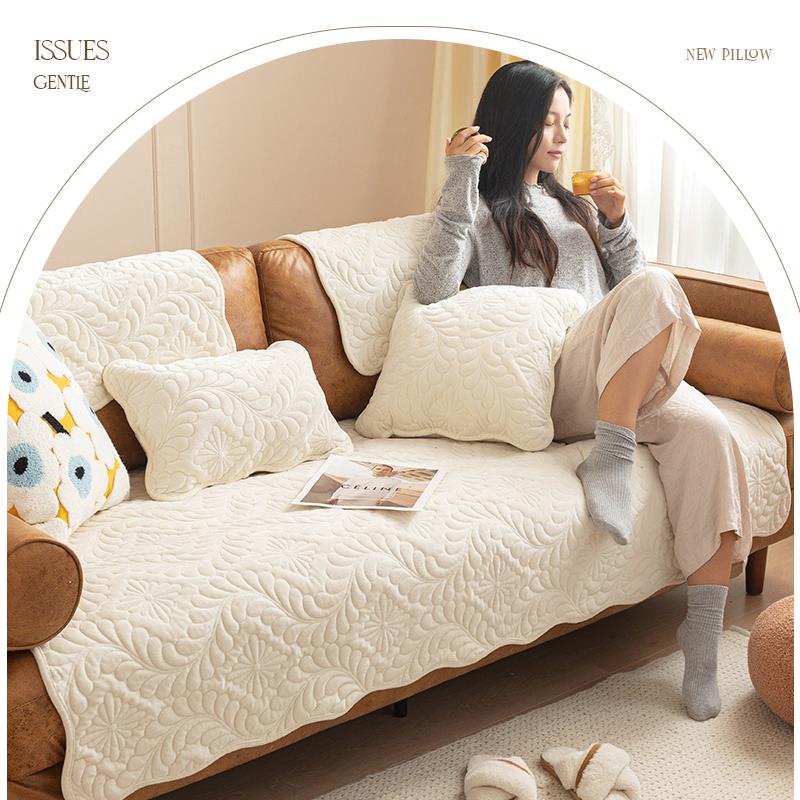 蔓越家 in沙s风北欧法兰客绒厅发NT-1105G垫加沙厚毛绒保暖发套罩