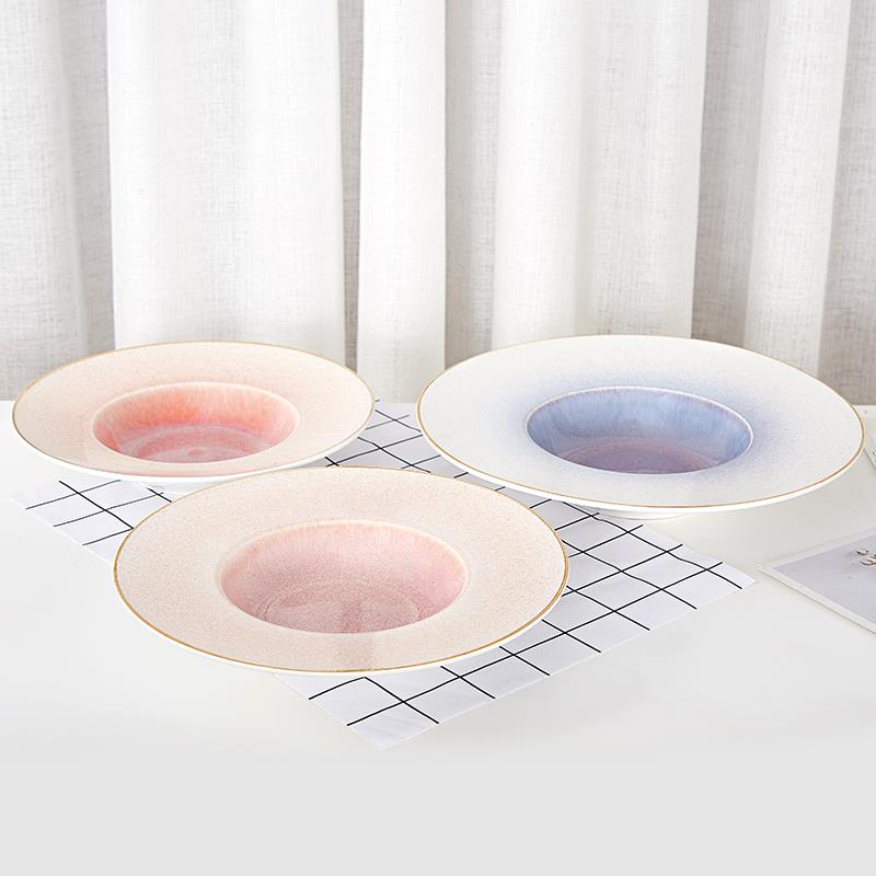 陶餐瓷北欧草帽盘意面盘子西盘家用盘创QYW牛排意意大利碗汤高档