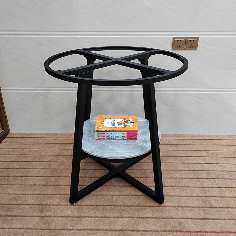 简约桌双层铁艺桌腿FBB酒店几子圆圆形餐架休闲桌腿办公会议桌茶