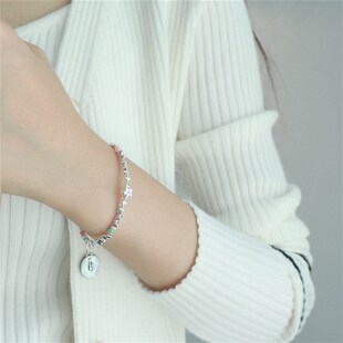 因缺斯汀【花朵碎银】彩色串珠夏日金属手链小众设计感手饰女小众