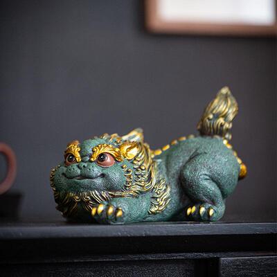 中国风财貔貅一招对家居厅桌面摆件客高档青沙石茶宠开业DSWC-202