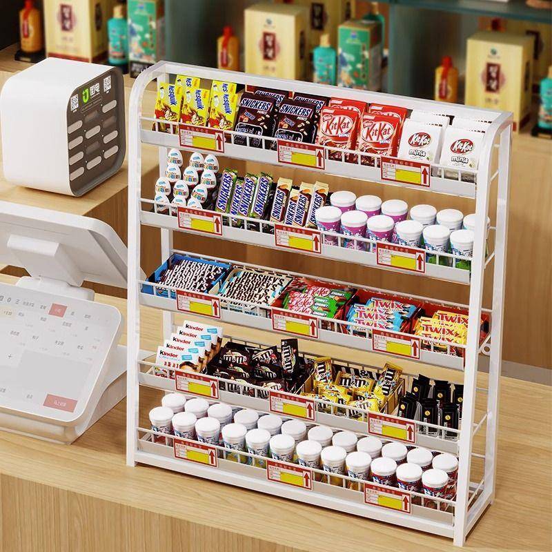 超市口收银台前540货架便利店香糖零食展示架药置店小商品小多层